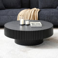 Matt Black Round Nesting Wood Coffee Table X182243