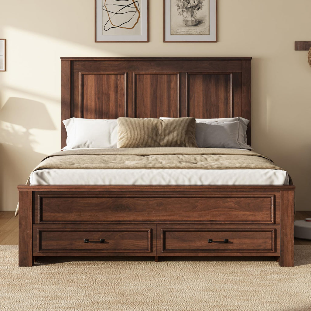 52.2" Full Size Farmhouse Bed Frame with Headboard Y542393