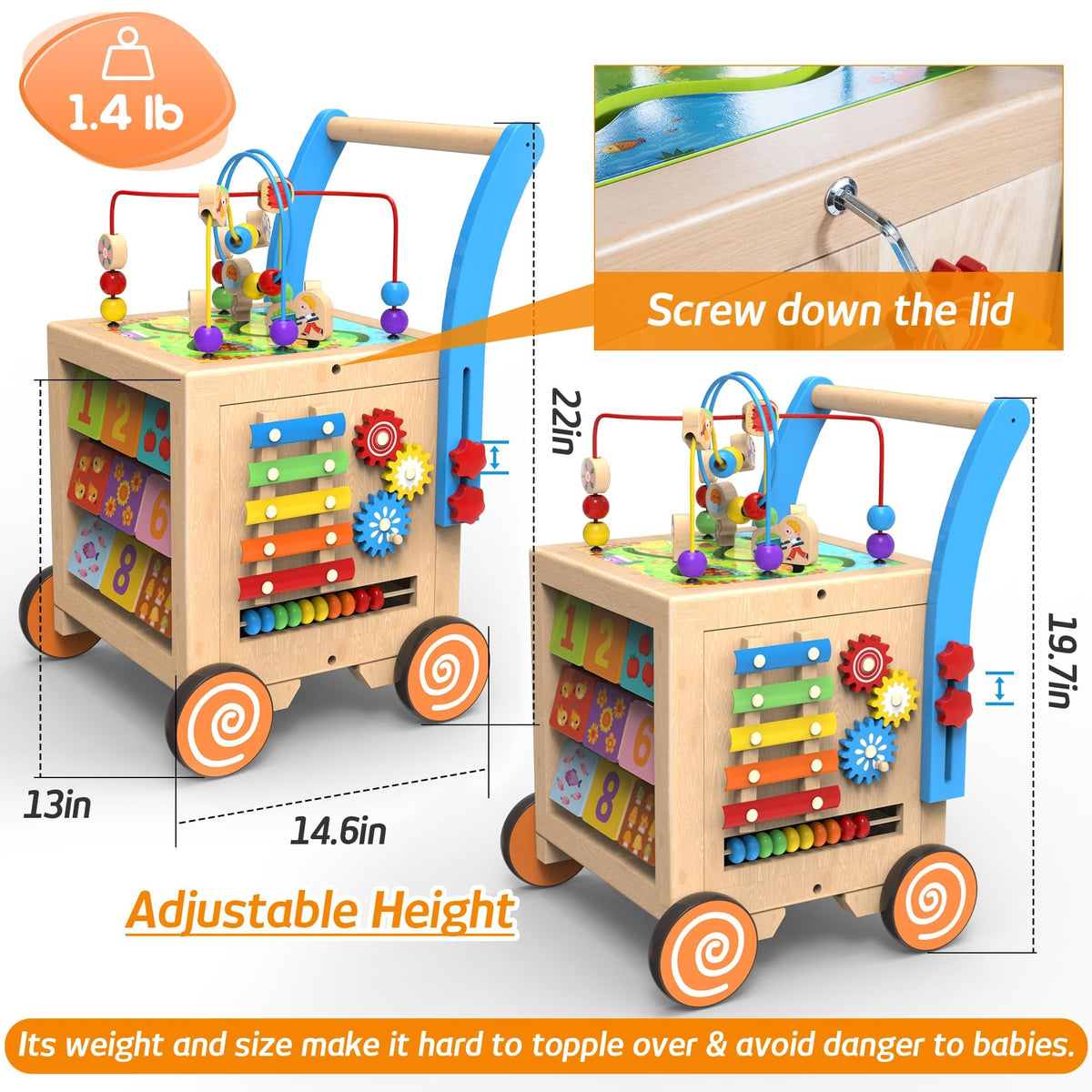 Wooden Activity Cube Walker V300
