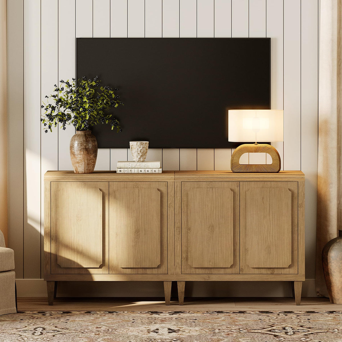 Wood TV Stand with Storage M139