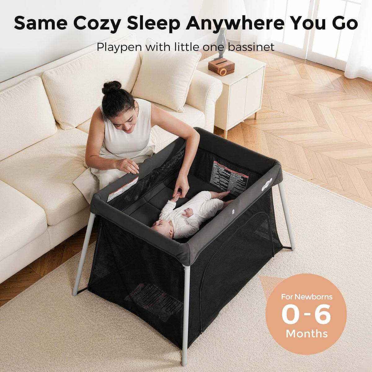 Foldable Portable Playpen with Mattress L71861