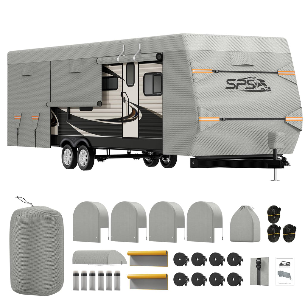 Waterproof Ripstop Travel Trailer RV Cover 24-27ft F9143