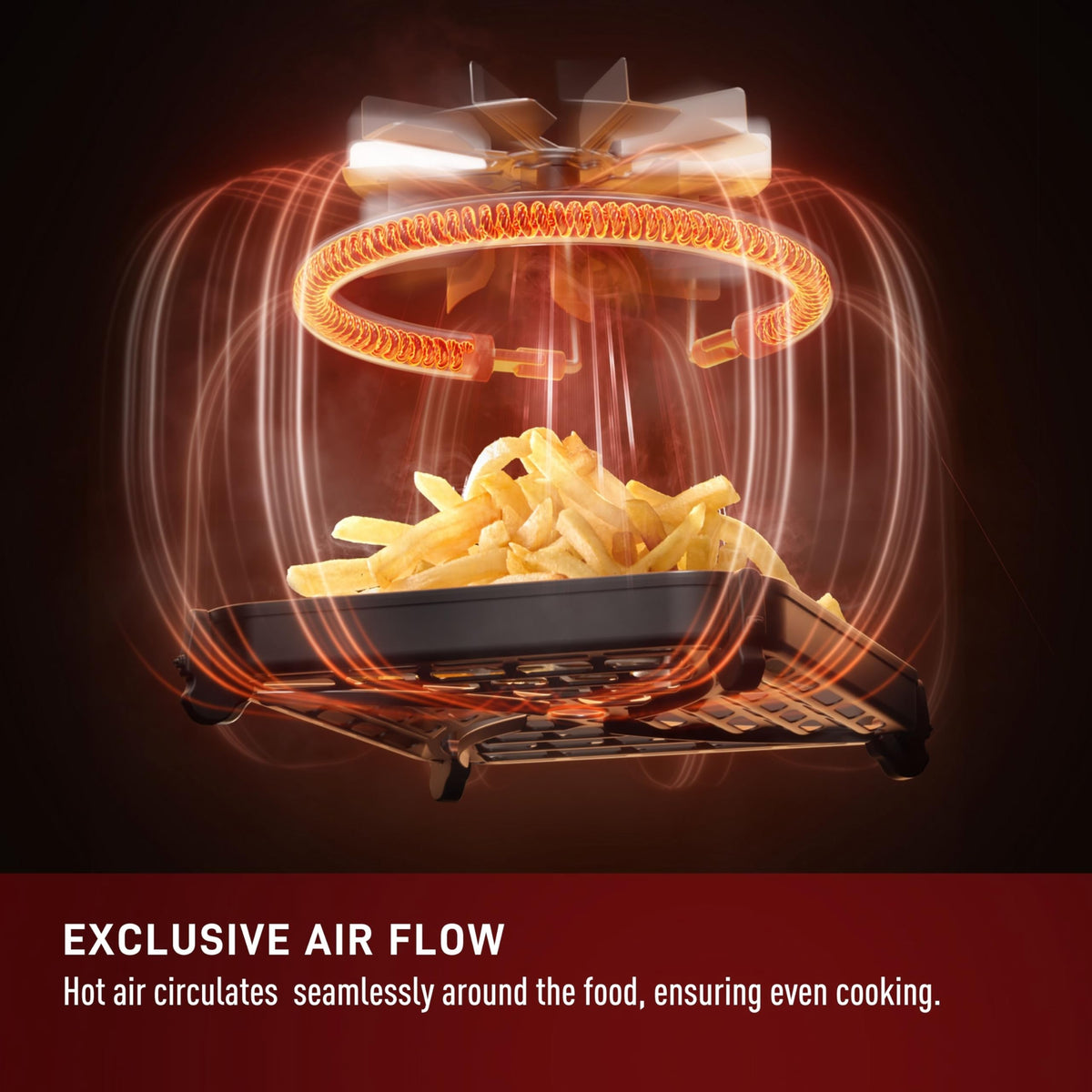 Infrared Air Fryer Toaster Oven Combo, 6 Qt Digital Touch Screen, 1550W, Black Q9082
