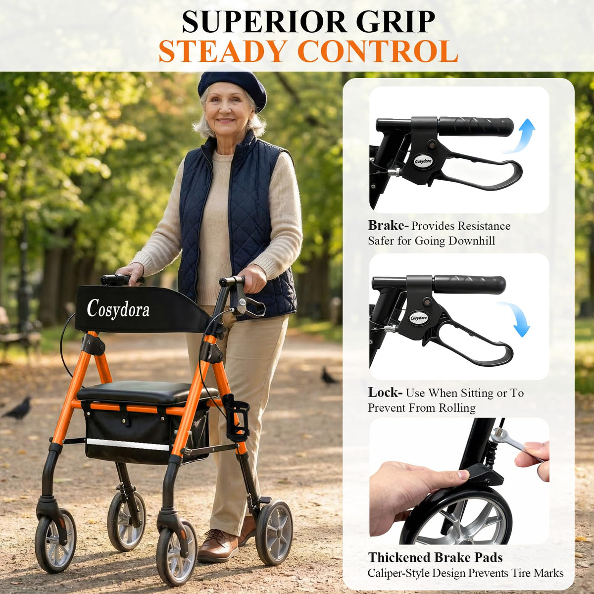 Ultra Lightweight Rollator Walker with Seat A269796