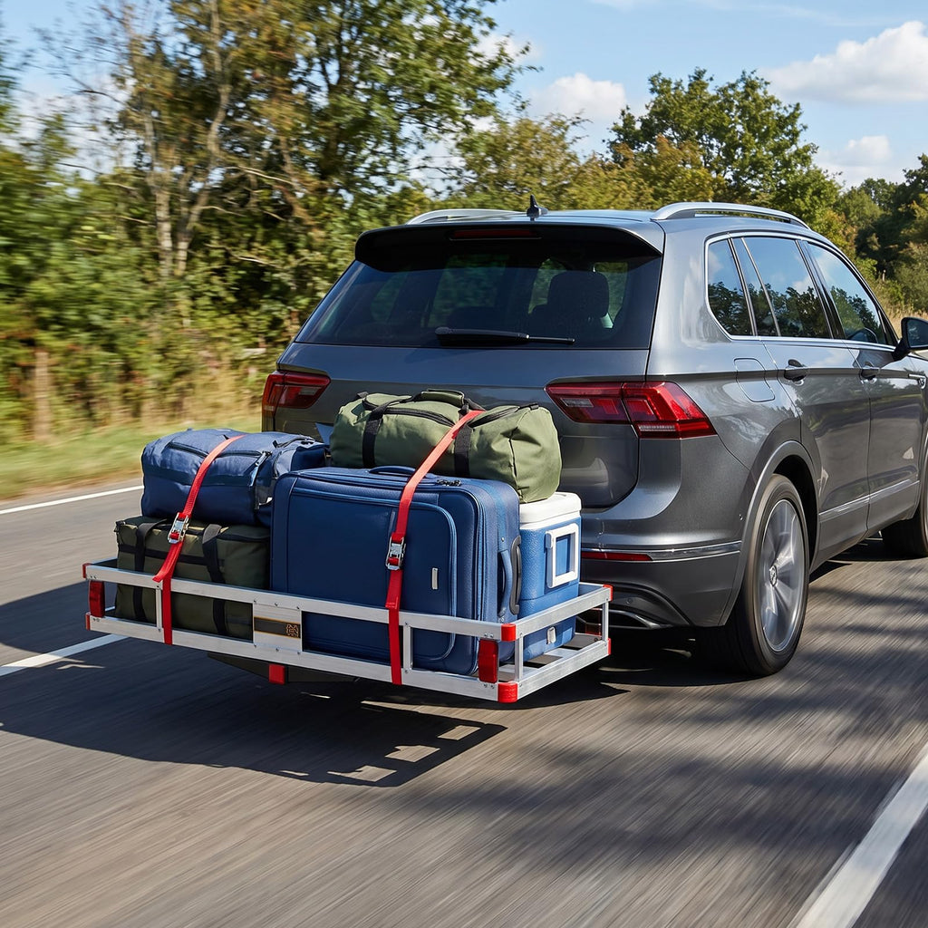 Aluminum Hitch Mount Cargo Carrier with 9" Side Rails, 500 lbs Capacity T485531