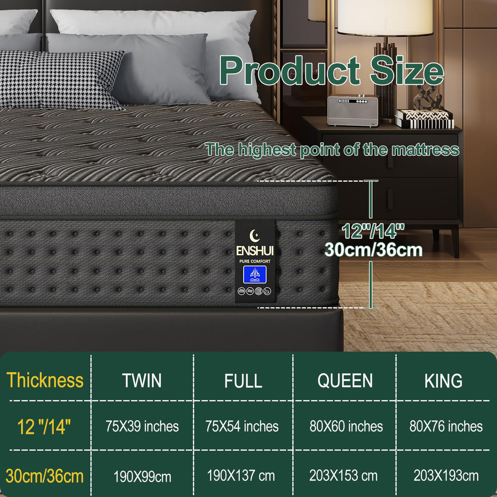 14 Inch Medium Firm Full Pocket Spring Hybrid Mattress G956956
