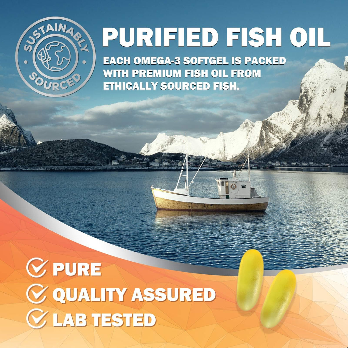 Omega 3 Fish Oil 2400mg Softgels P51397