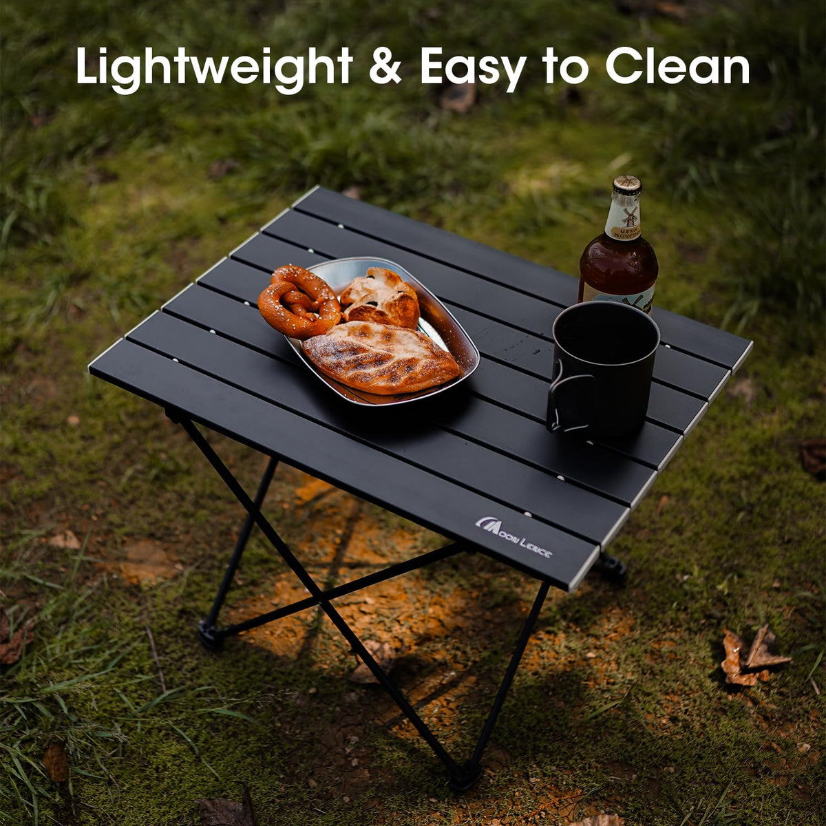 Ultralight Folding Camping Table with Carry Bag Black D216