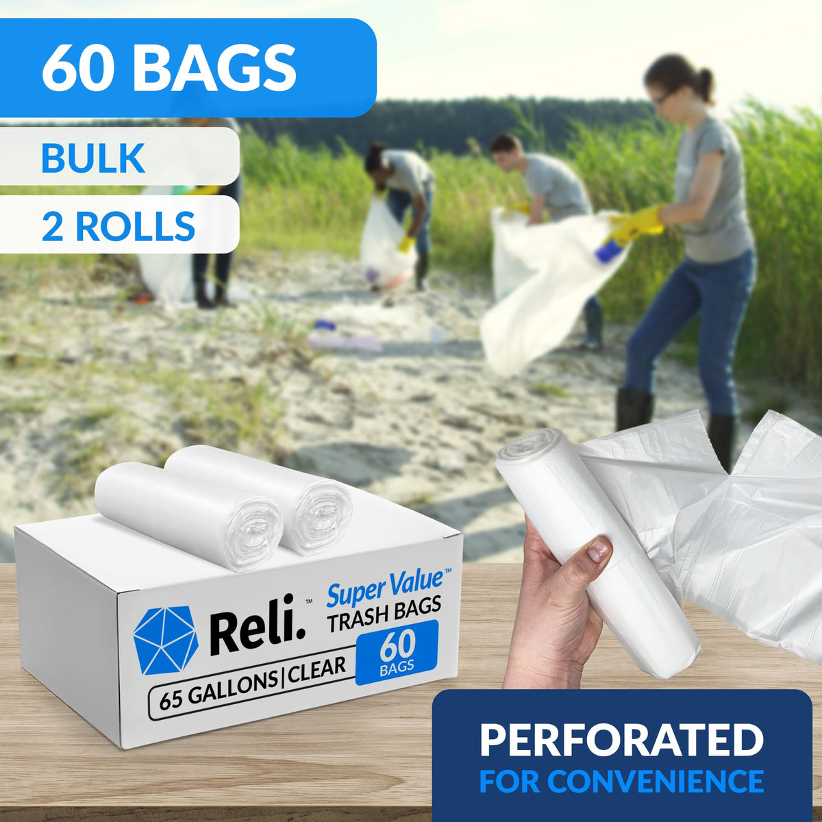 65 Gallon Heavy Duty Trash Bags C357