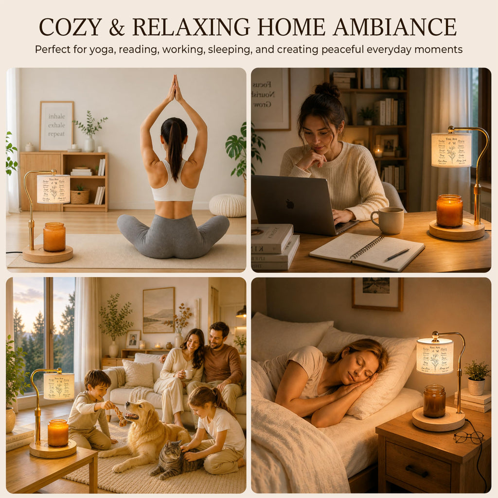 Candle Warmer Lamp with Timer Dimmable Height Adjustable U4159