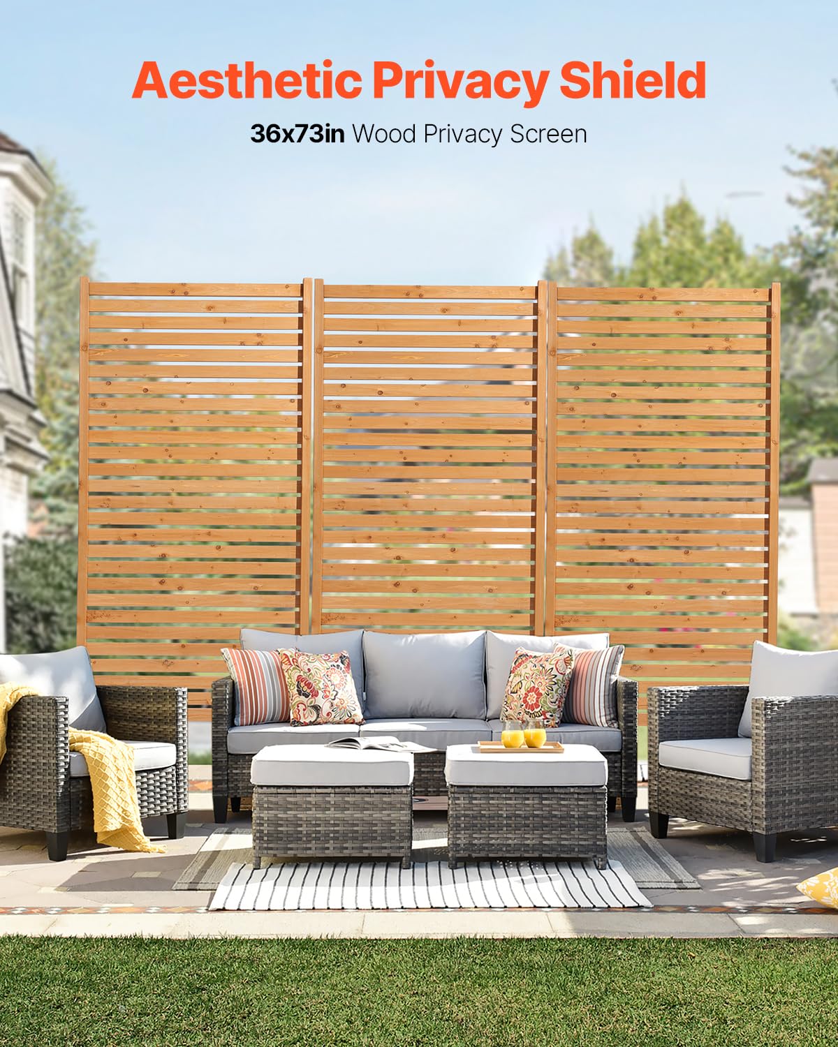 Wooden Privacy Screen 36" W x 73" H I3901