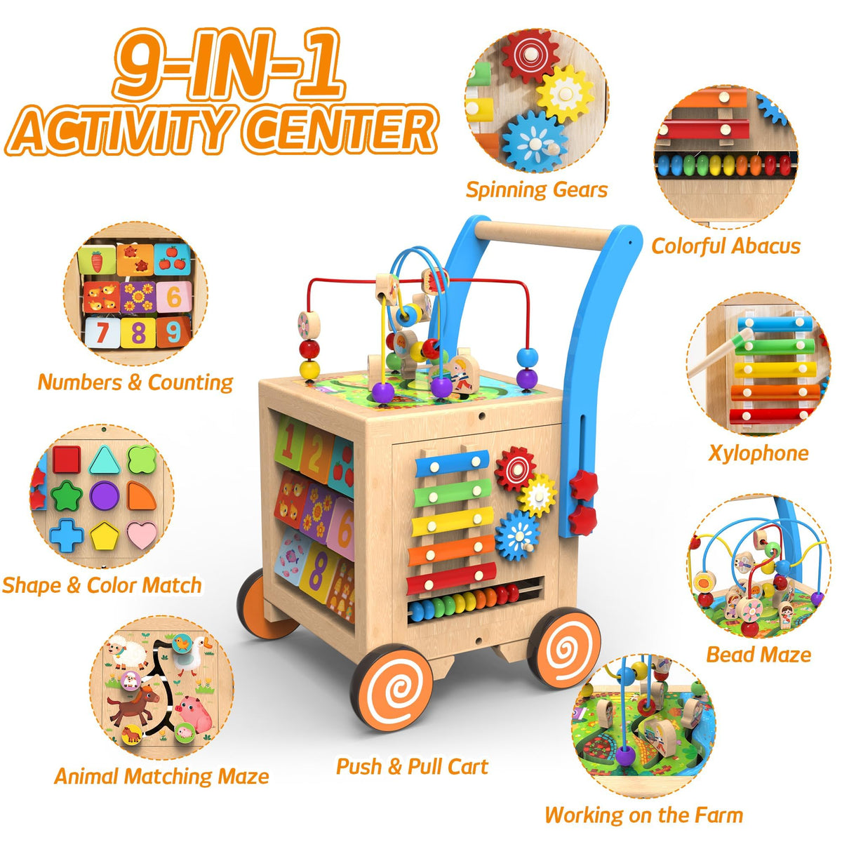 Wooden Activity Cube Walker V300