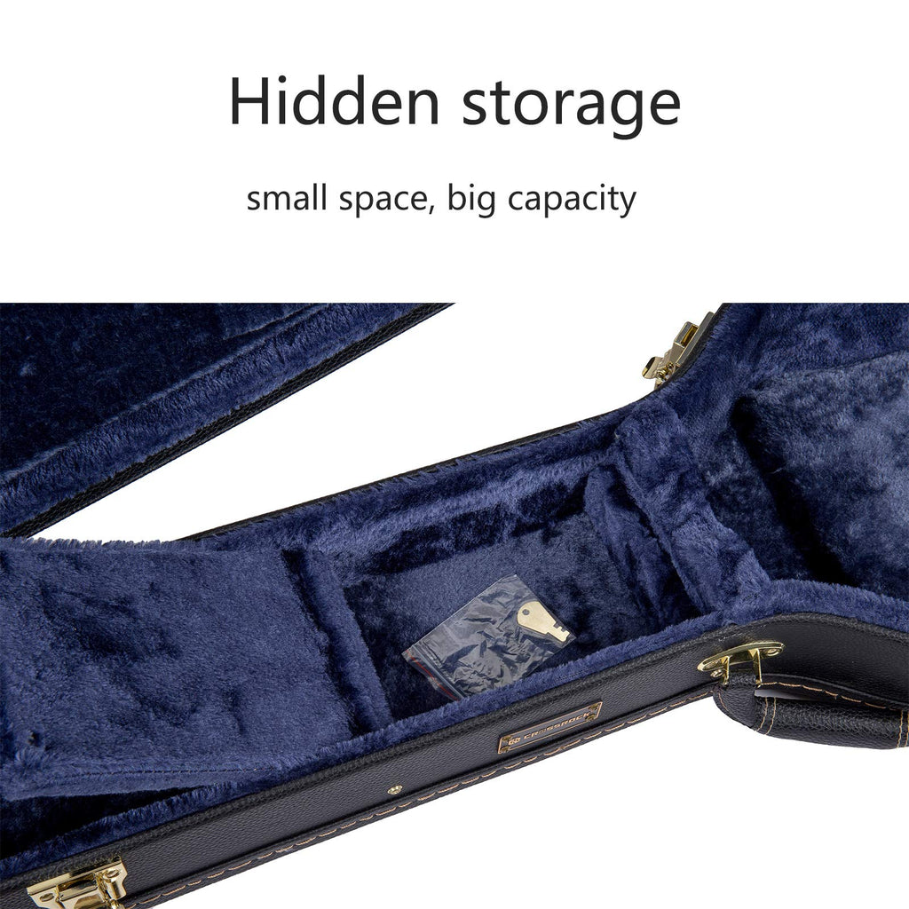 Black Wooden Case for 16" Archtop Hollow Body Jazz Electric Guitars U149