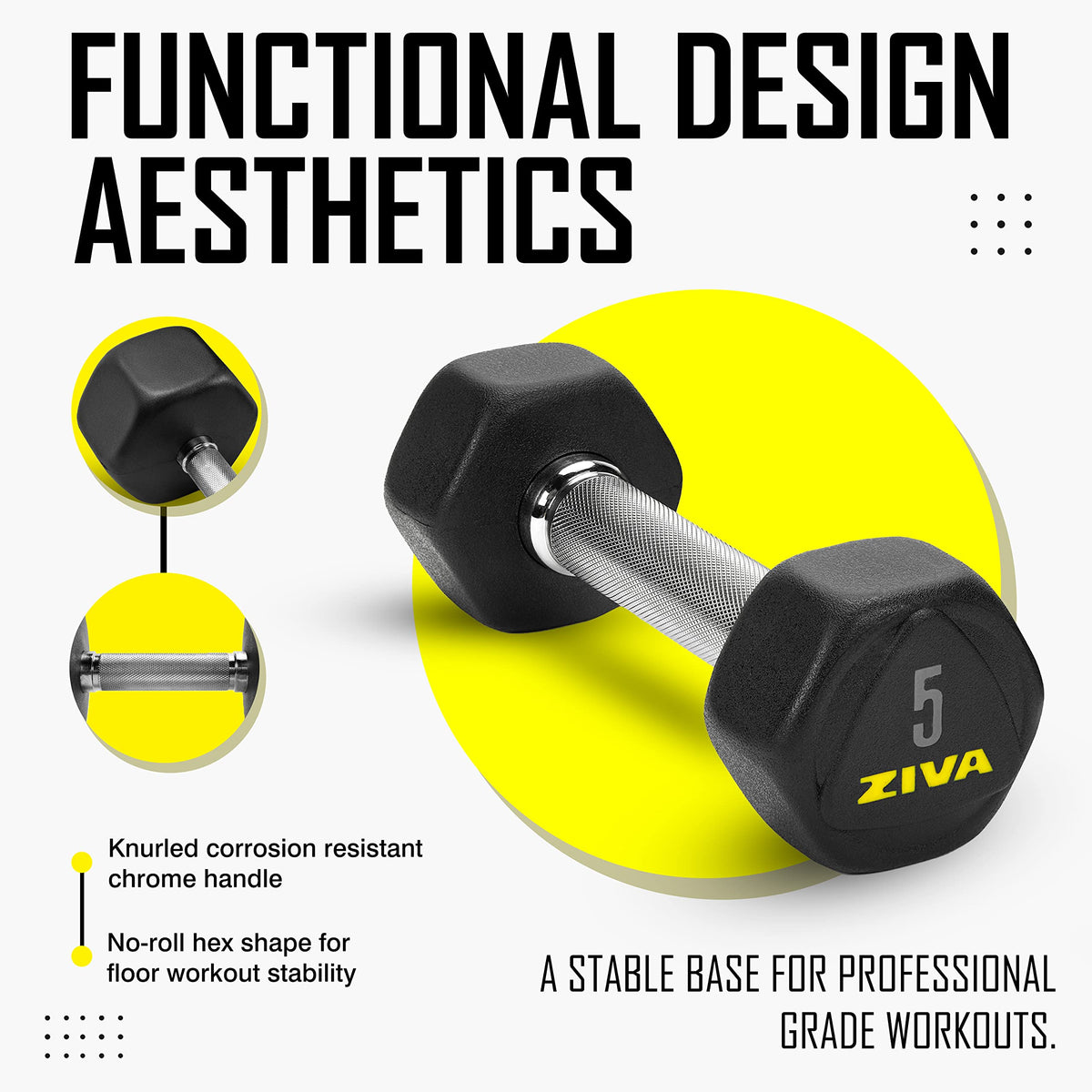 Hex Rubber Coated Dumbbells L115459