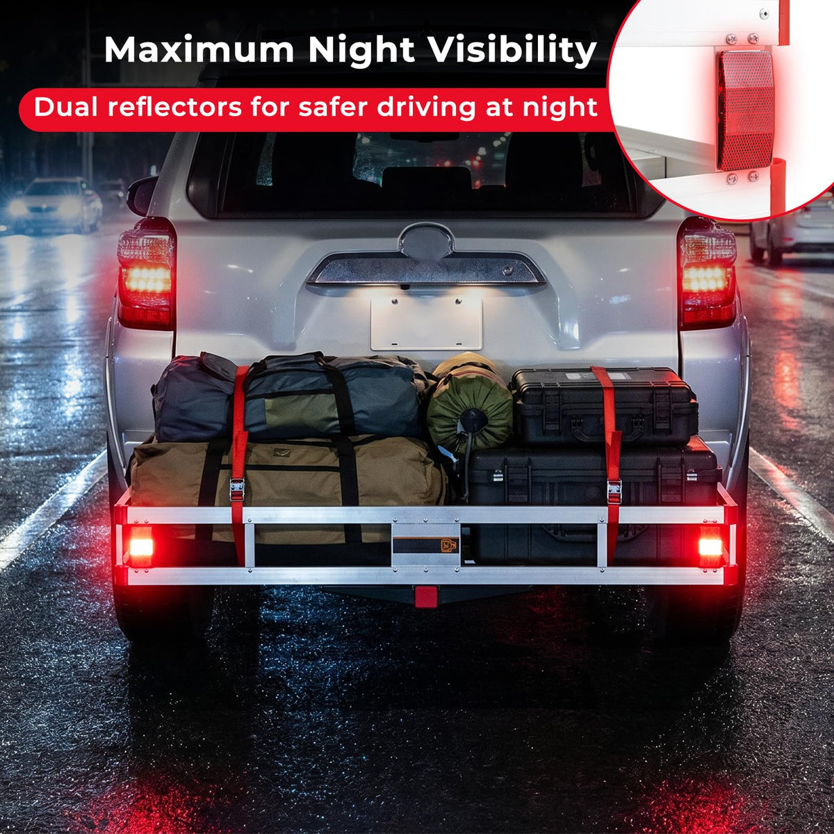 Aluminum Hitch Mount Cargo Carrier with 9" Side Rails, 500 lbs Capacity T485531