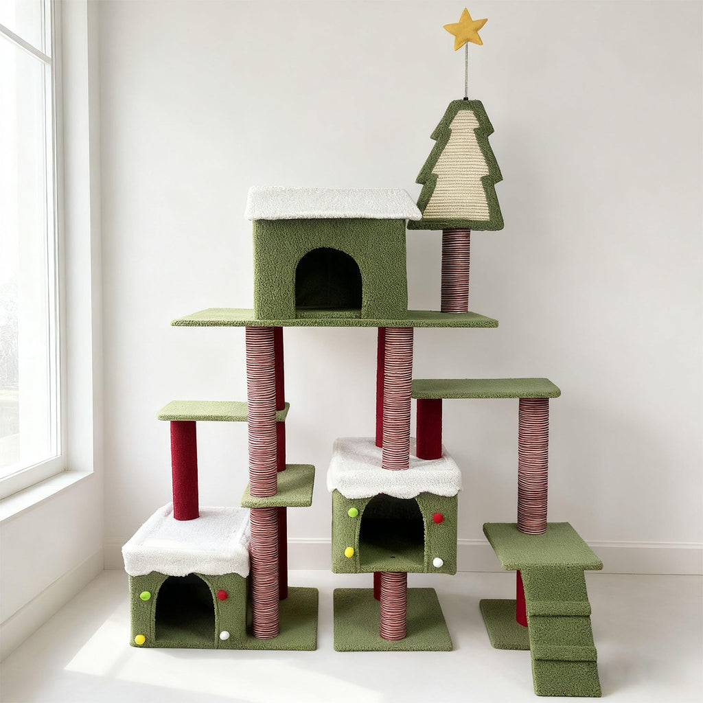 70 Inch Cat Tree with 3 Condos & Climbing Ladder G774