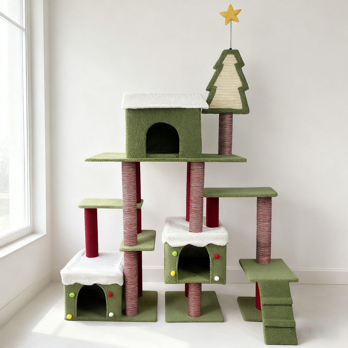 70 Inch Cat Tree with 3 Condos & Climbing Ladder G774