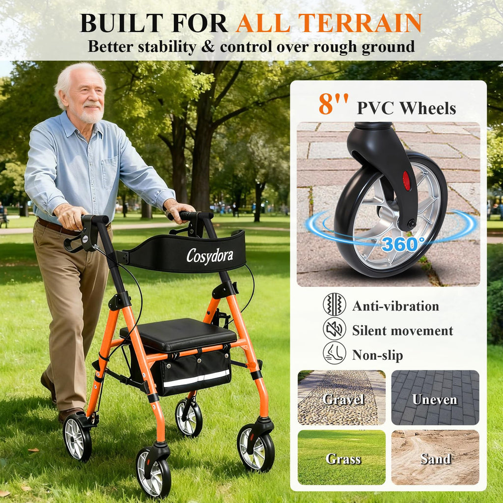 Ultra Lightweight Rollator Walker with Seat A269796