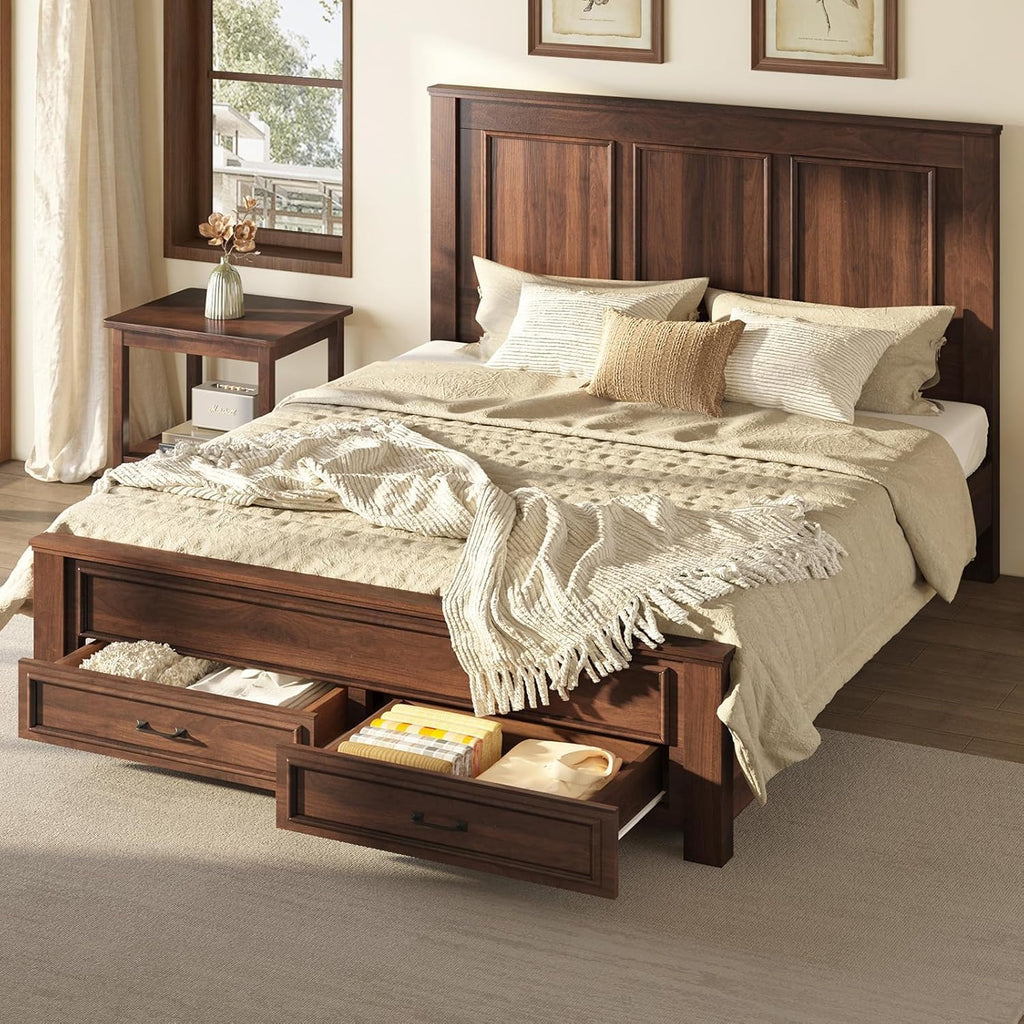52.2" Full Size Farmhouse Bed Frame with Headboard Y542393