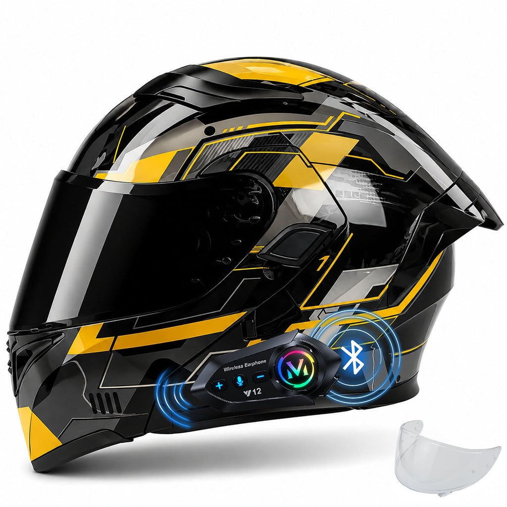 Bluetooth Modular Flip Up DOT Approved Full Face Motorcycle Helmet U180344