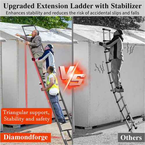 12.5 FT Black Aluminum Telescoping Ladder R15190