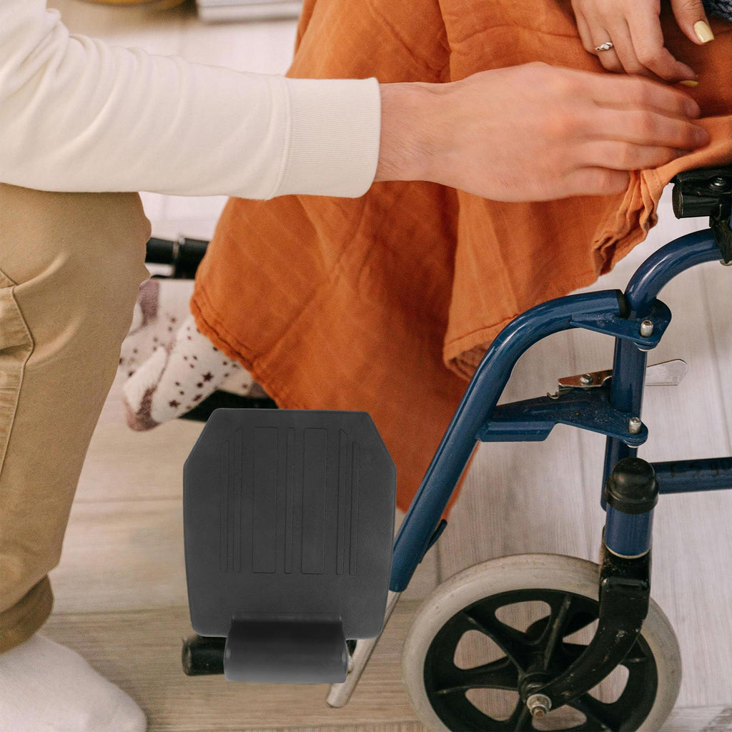 2pcs Heavy Duty Wheelchair Footrest Pedal Replacement Footplates with Leg Pads Y18533