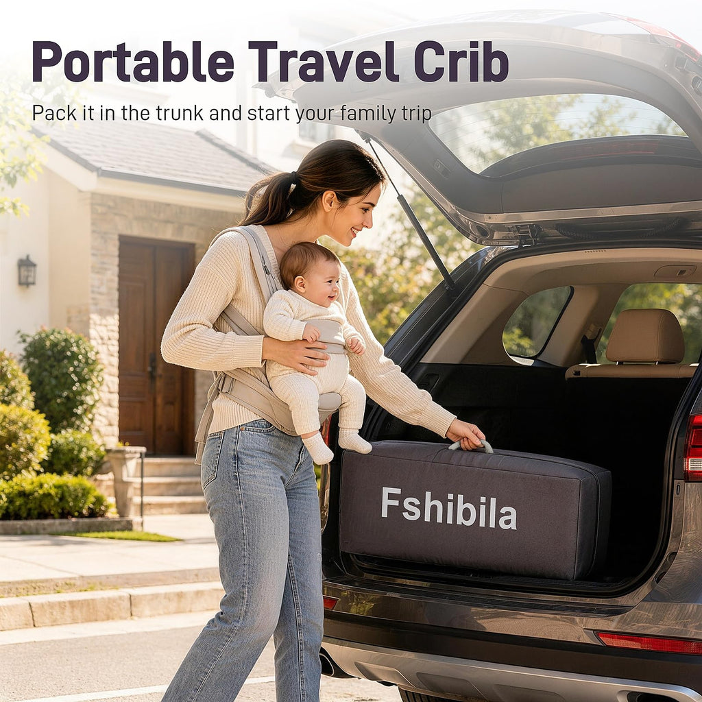 4-in-1 Portable Baby Playard with Bassinet and Changing Table, Black O535