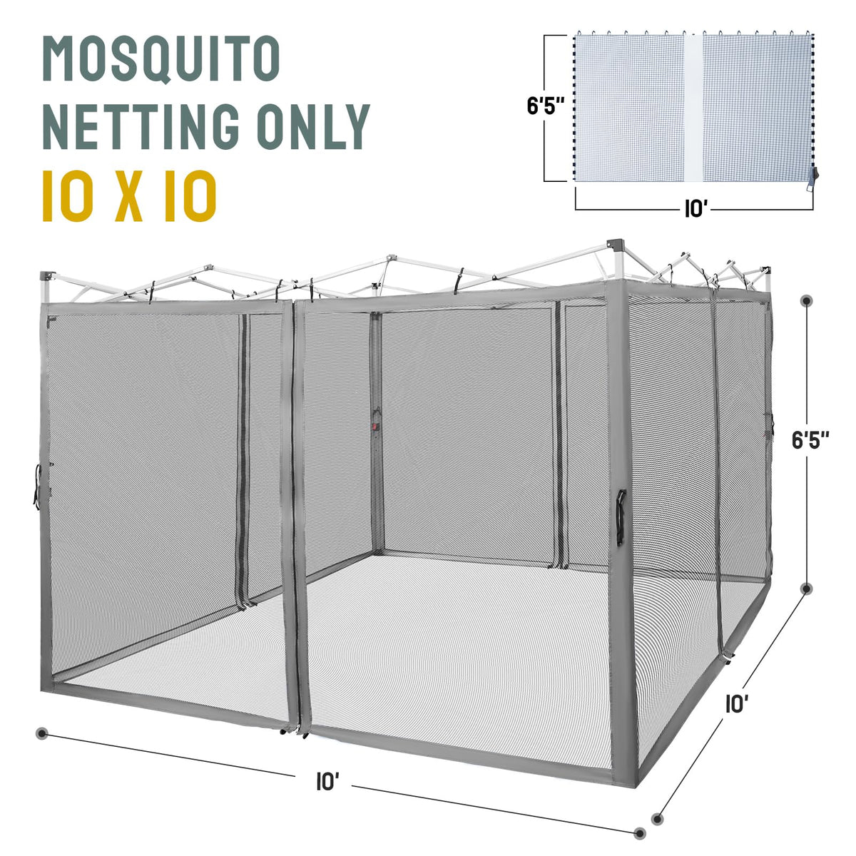 Gazebo Replacement Mosquito Netting 10 x 10ft Grey Z696