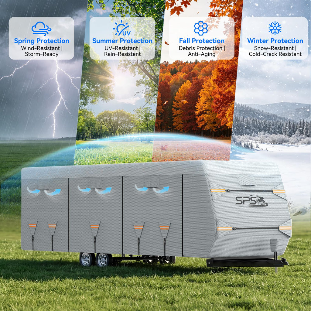 Waterproof Ripstop Travel Trailer RV Cover 24-27ft F9143