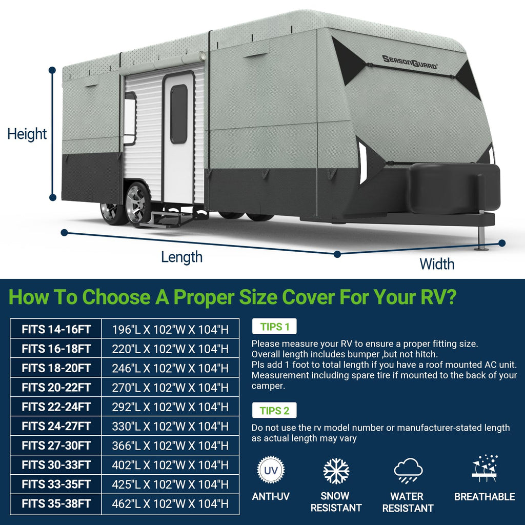 14-16 ft Waterproof Travel Trailer Cover N82381