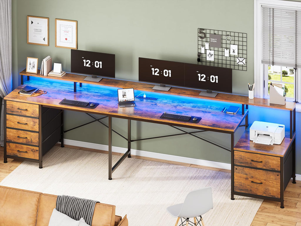 L Shaped Computer Desk with 6 Drawer A98936