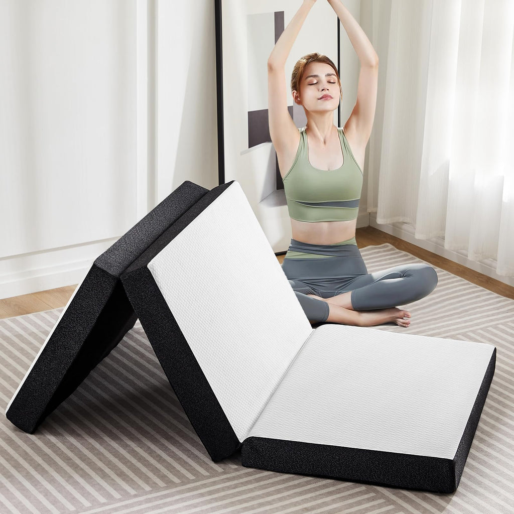 Twin Memory Foam 3 inch Folding Topper with Washable Cover V436
