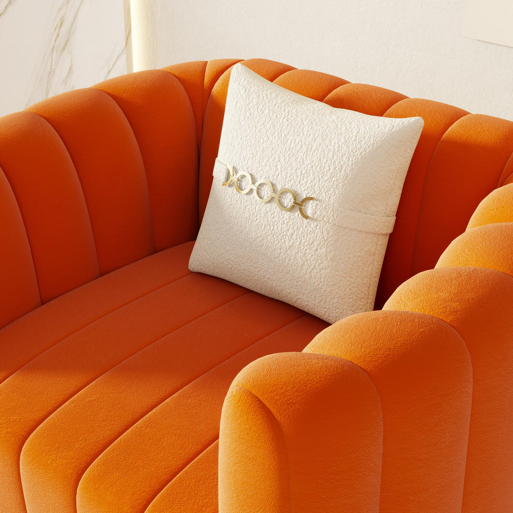 42" Velvet Sofa Chair with Gold Metal Legs A937