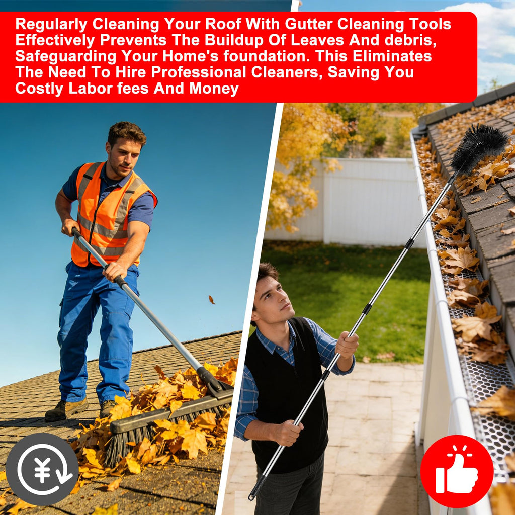 12.7FT Long Adjustable Gutter Cleaner & Brush T614913