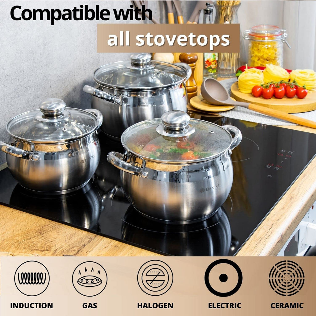 6.5 Quart Stainless Steel Stock Pot with Glass Lid G22125