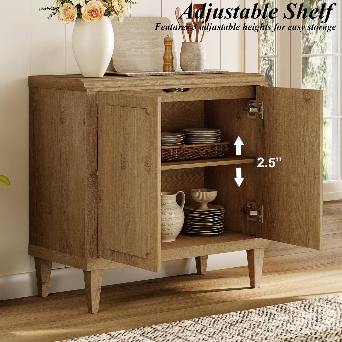 Wood TV Stand with Storage M139