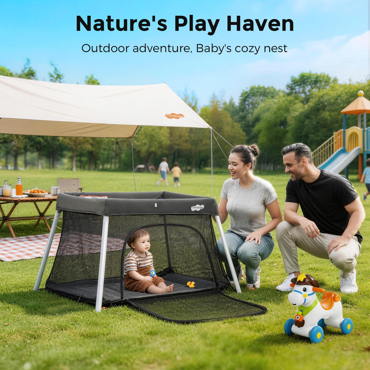 Foldable Portable Playpen with Mattress L71861