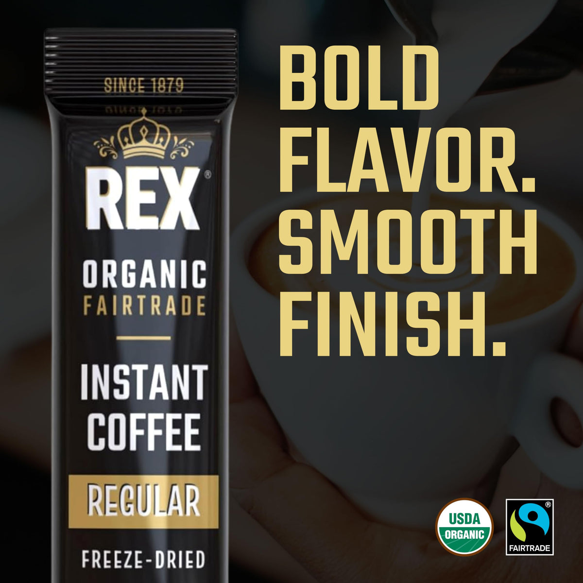 Organic Fairtrade Medium Roast Instant Coffee Sticks 25 Count A2348
