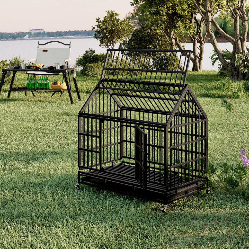 48 Inch Heavy Duty Dog Crate with Wheels U41629