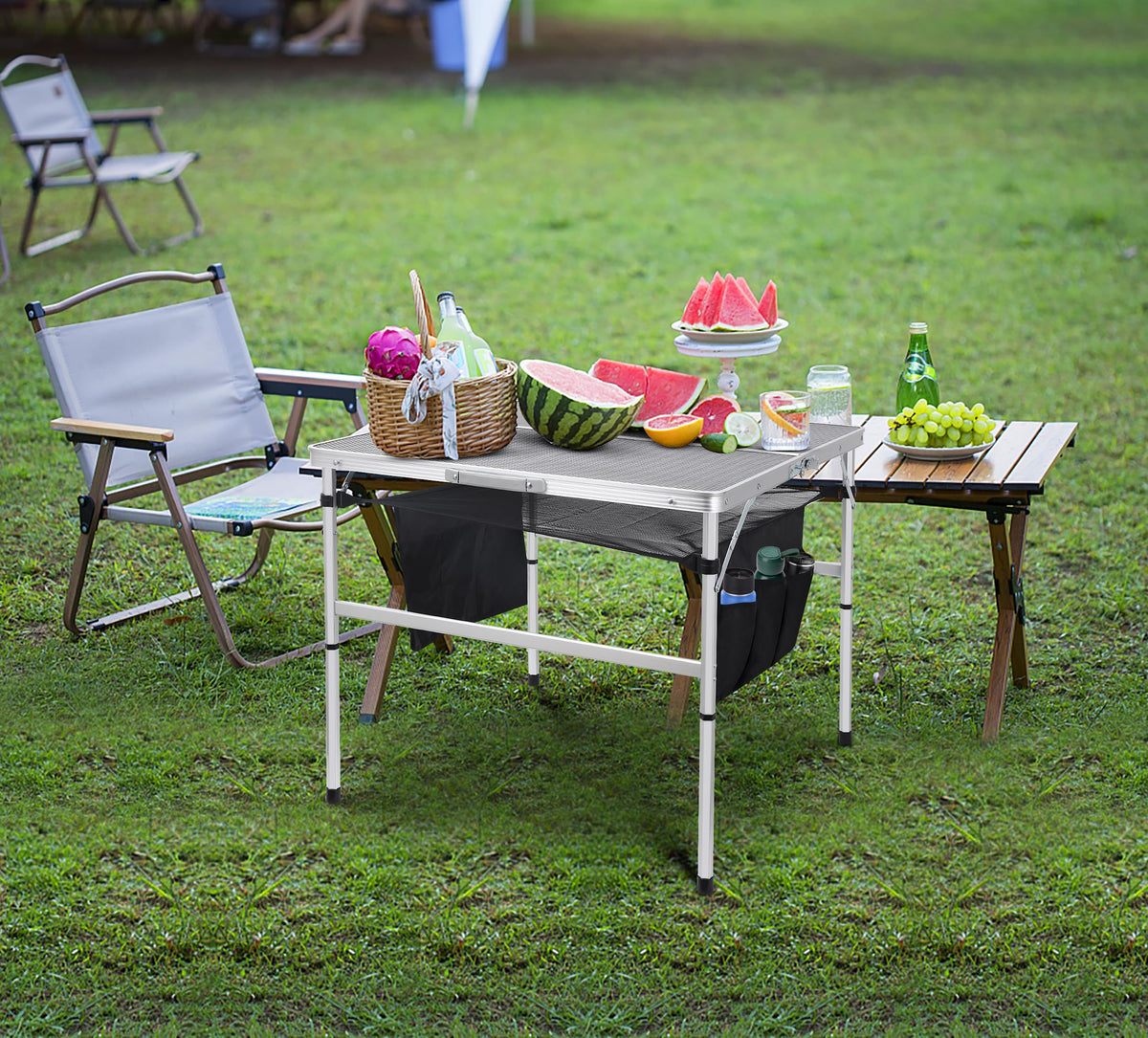 Height Adjustable Aluminum Folding Table F1051