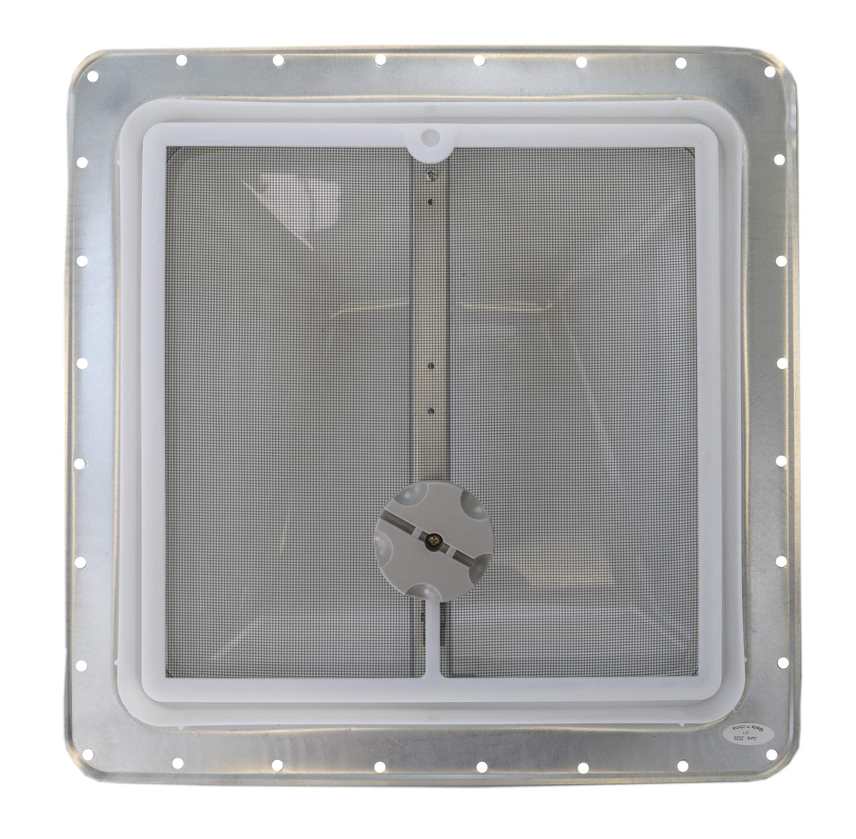 White Manual Crank RV Roof Vent with Screen F88500